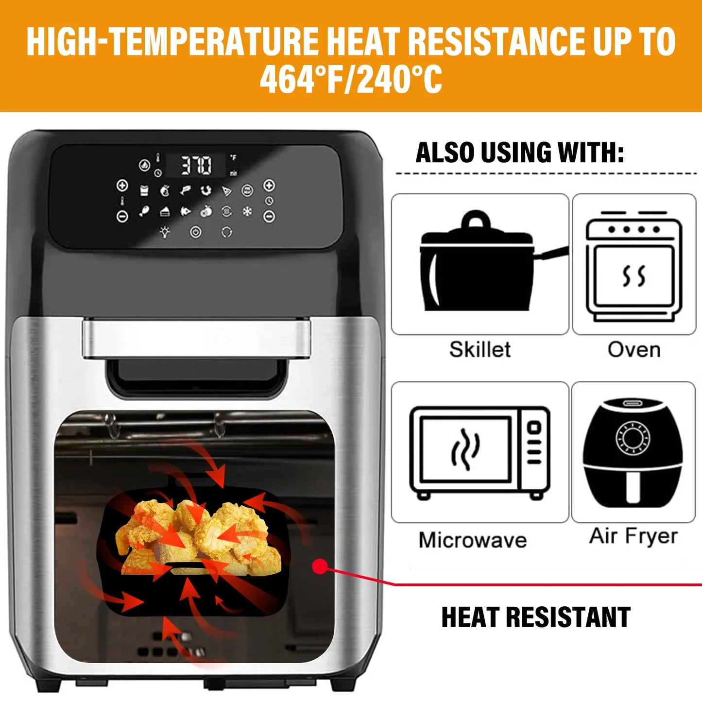 Siliconen airfryer bakvorm rechthoekig