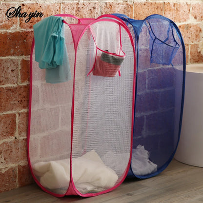 Wasmand opvouwbaar mesh 40x40x70 cm katoen