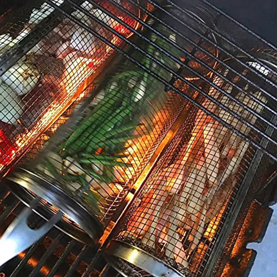 Barbecuebasket rol rond roestvrij staal