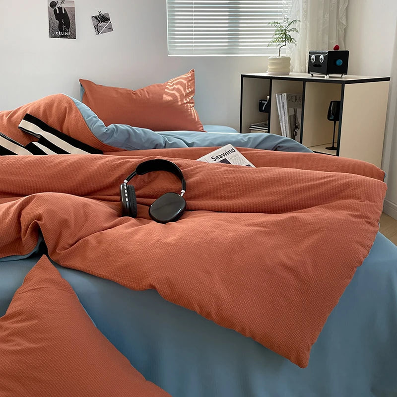 Dekbedovertrekset microfiber 3-delig met rits