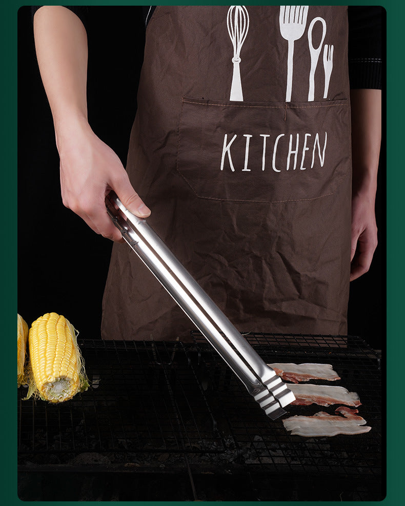 Long BBQ Tongs 45 cm Stainless Steel for Outdoor Cooking