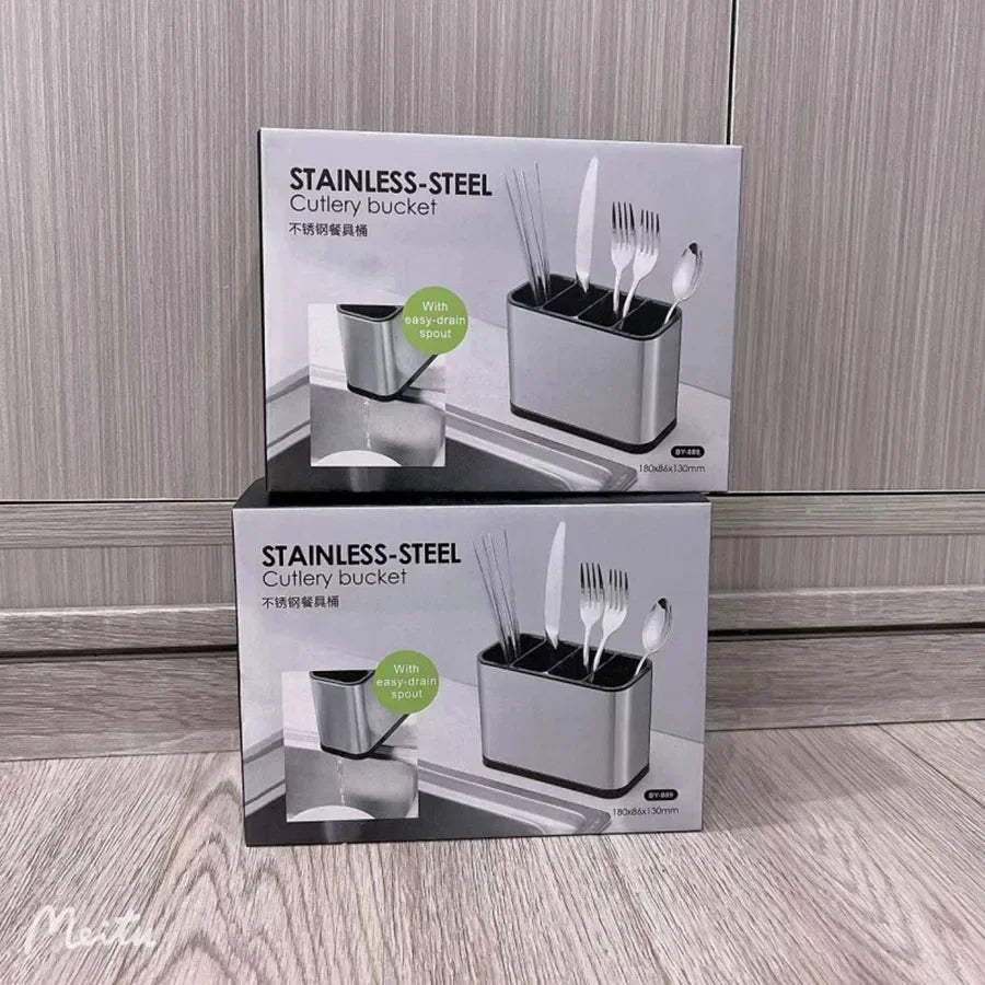 RVS Bestekhouder met Afdruiprek