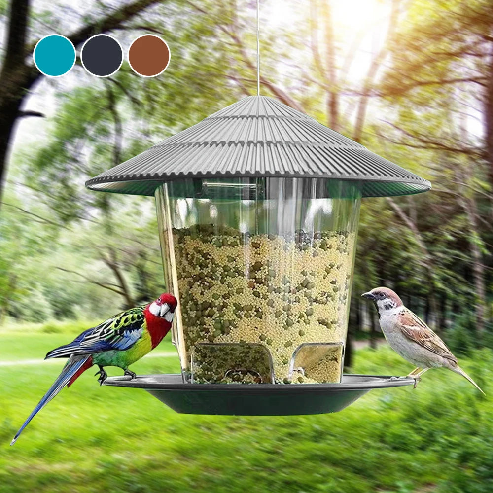 Transparante vogelvoerbak met ophanghaak