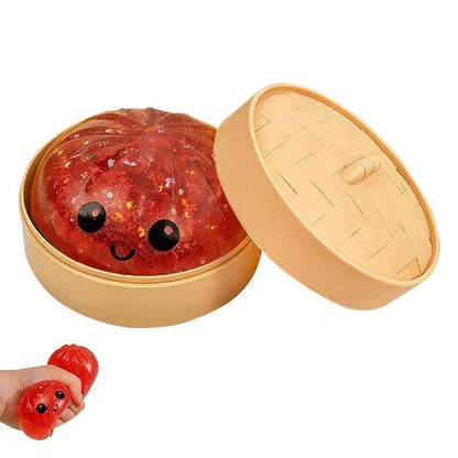 Kleurrijke Dumpling Stressbal Fidget Toy met Stoommandje