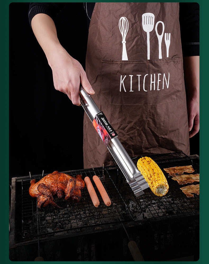 Long BBQ Tongs 45 cm Stainless Steel for Outdoor Cooking
