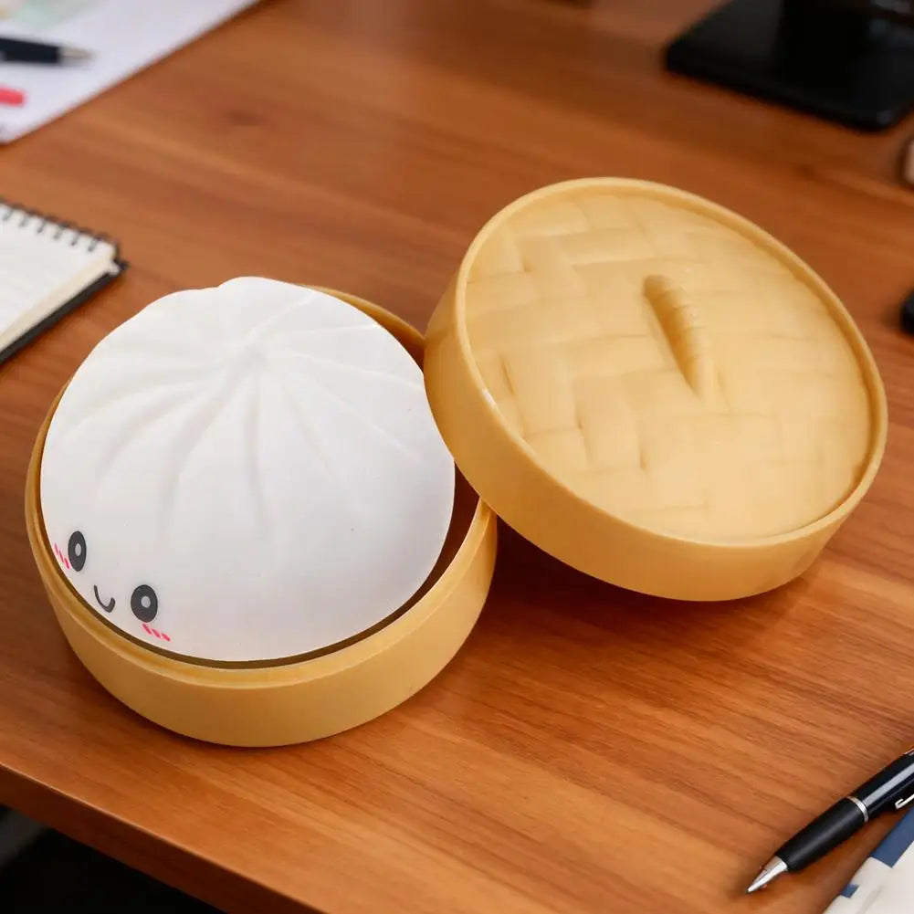 Kleurrijke Dumpling Stressbal Fidget Toy met Stoommandje