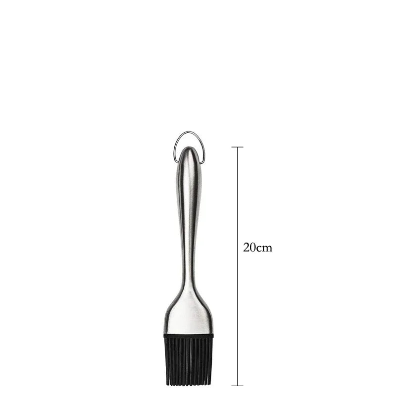 Silicone Brush with Stainless Steel Handle for Baking, Cooking, and BBQ