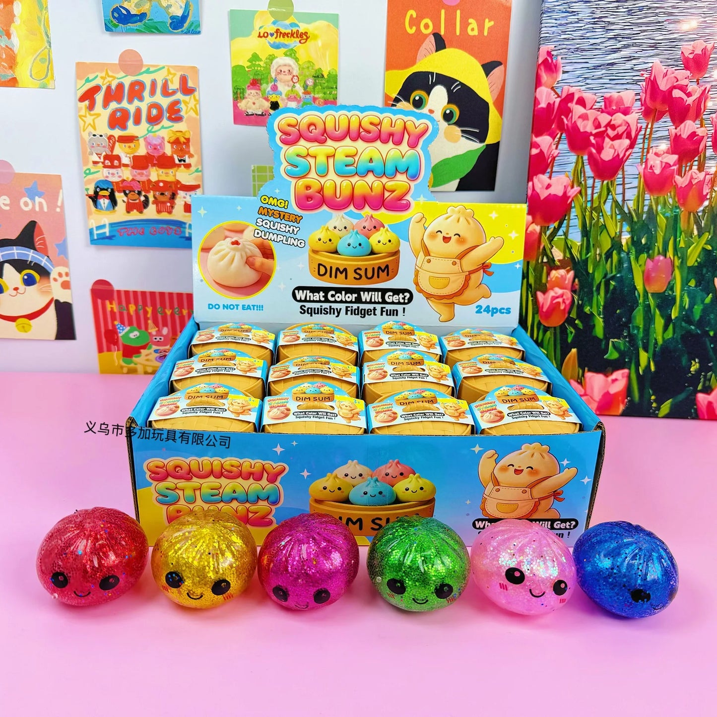 Squishy Glitter Dumpling met bewaardoos
