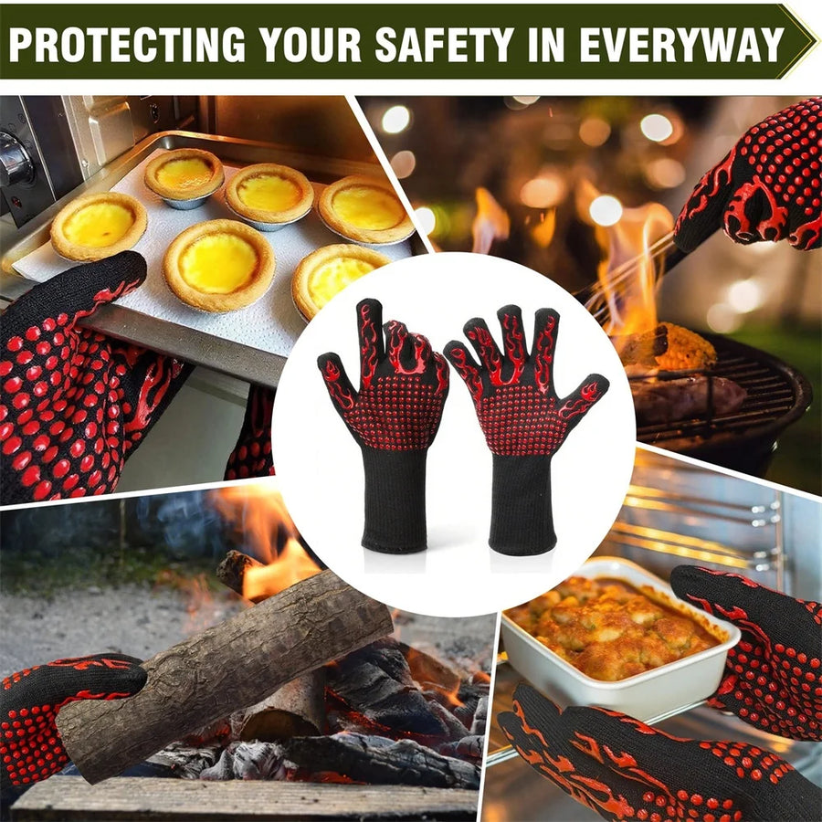 Universal Heat-Resistant Oven Mitt (1 Piece) with Non-slip for Barbecue & Kitchen