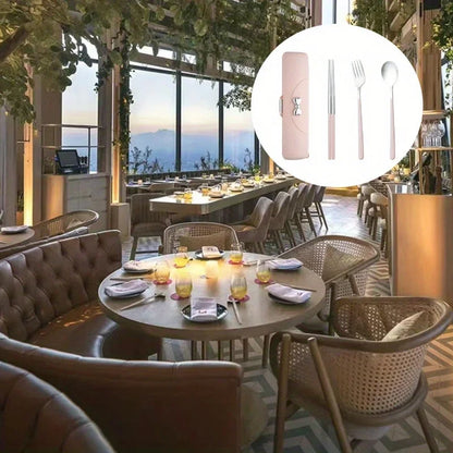 3-delige Roestvrijstalen Bestekset Draagbaar