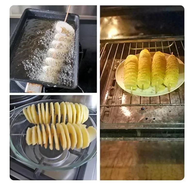 Aardappel spiraalsnijder handmatig roestvrijstaal