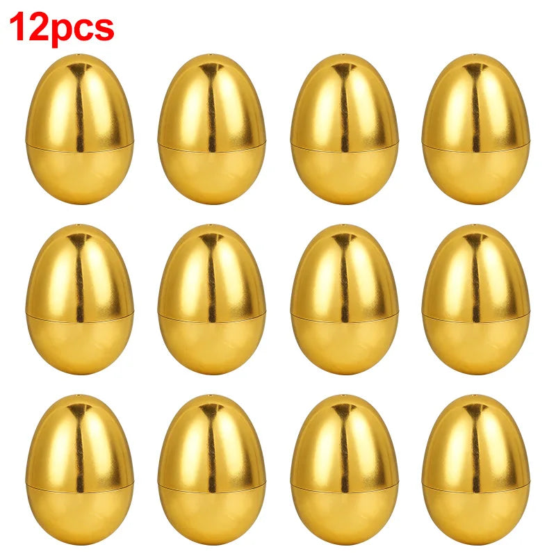 Paaseieren goudkleurig vulbaar 6 stuks