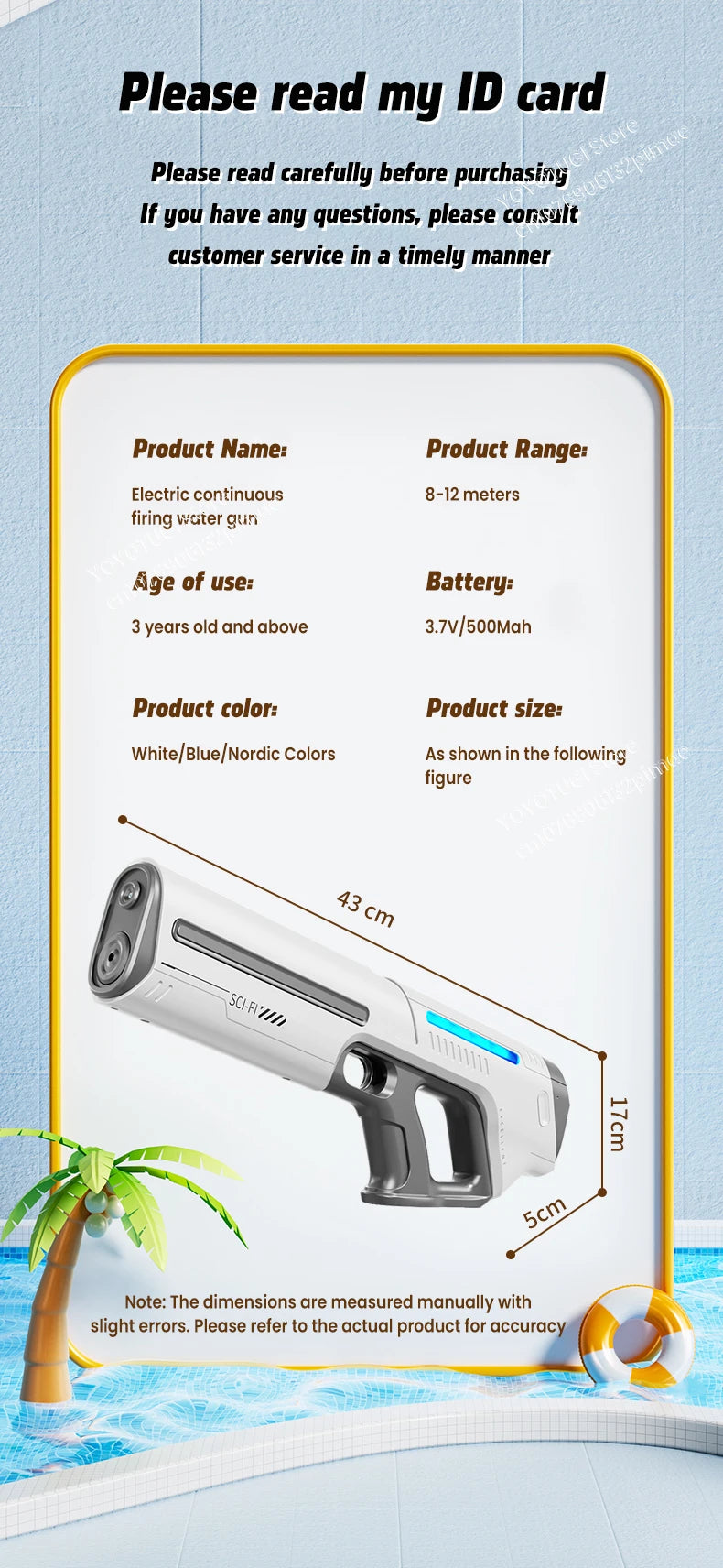Fully Automatic Electric Water Gun with Large Capacity