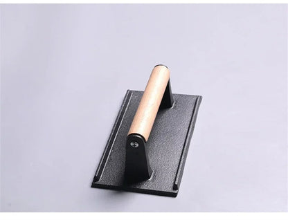 Rectangular Cast Iron Meat Press for Burgers and Steaks