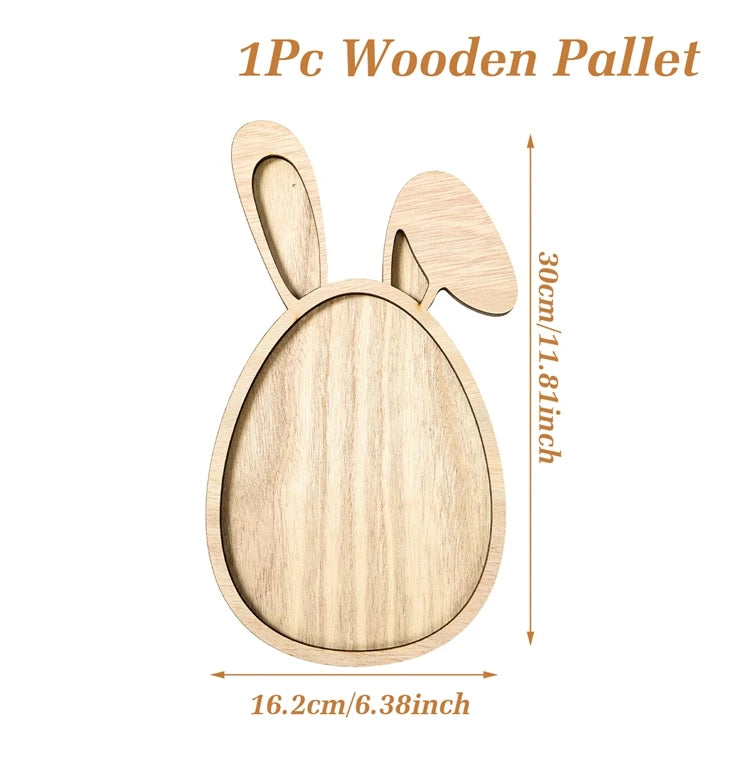 Houten serveerblad paashaas met vakken