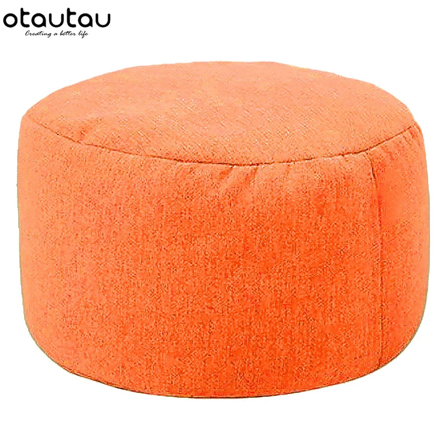 Ronde poef 30x20 cm katoen linnen