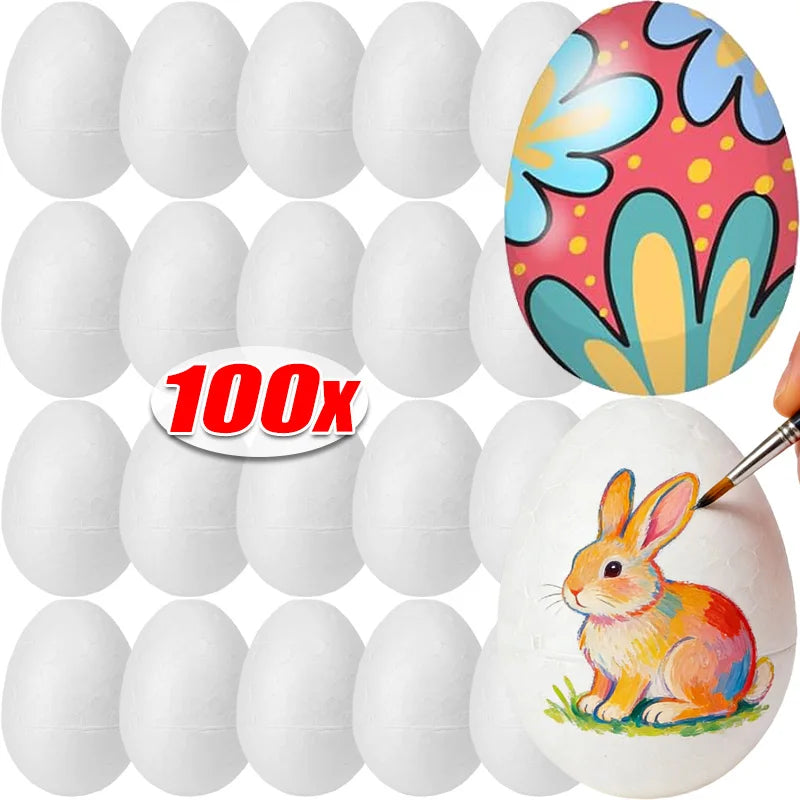 Foam eieren 6 cm wit ongeverfd