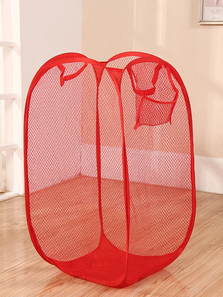 Wasmand opvouwbaar mesh 40x40x70 cm katoen