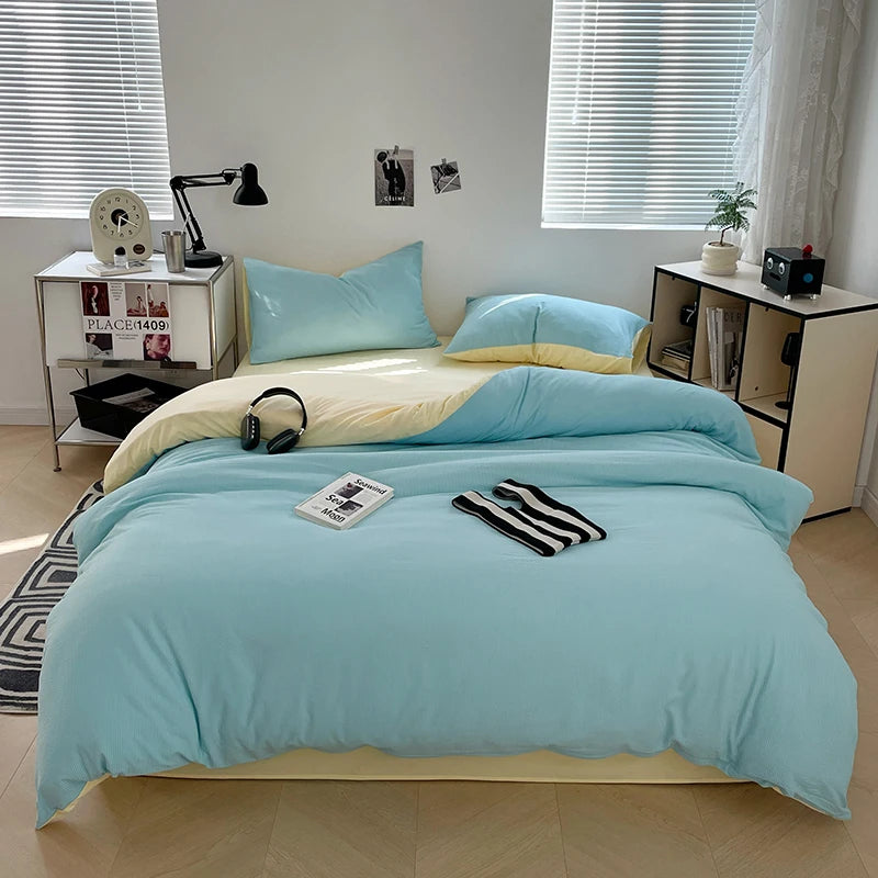 Dekbedovertrekset microfiber 3-delig met rits