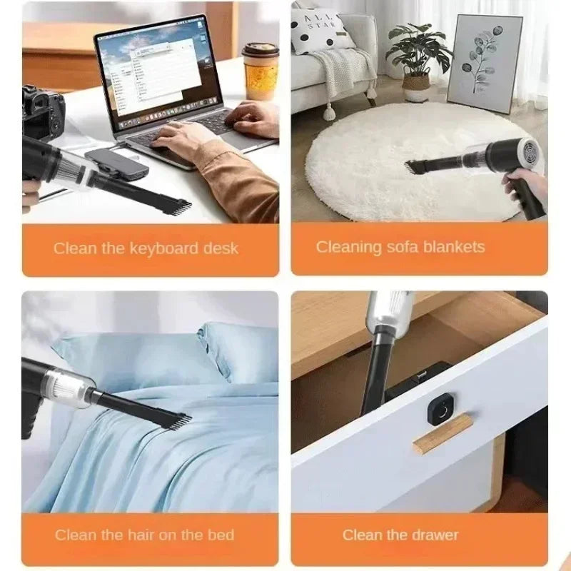 Cordless 4-in-1 Vacuum Cleaner with Blower and Suction Function for Car and Home