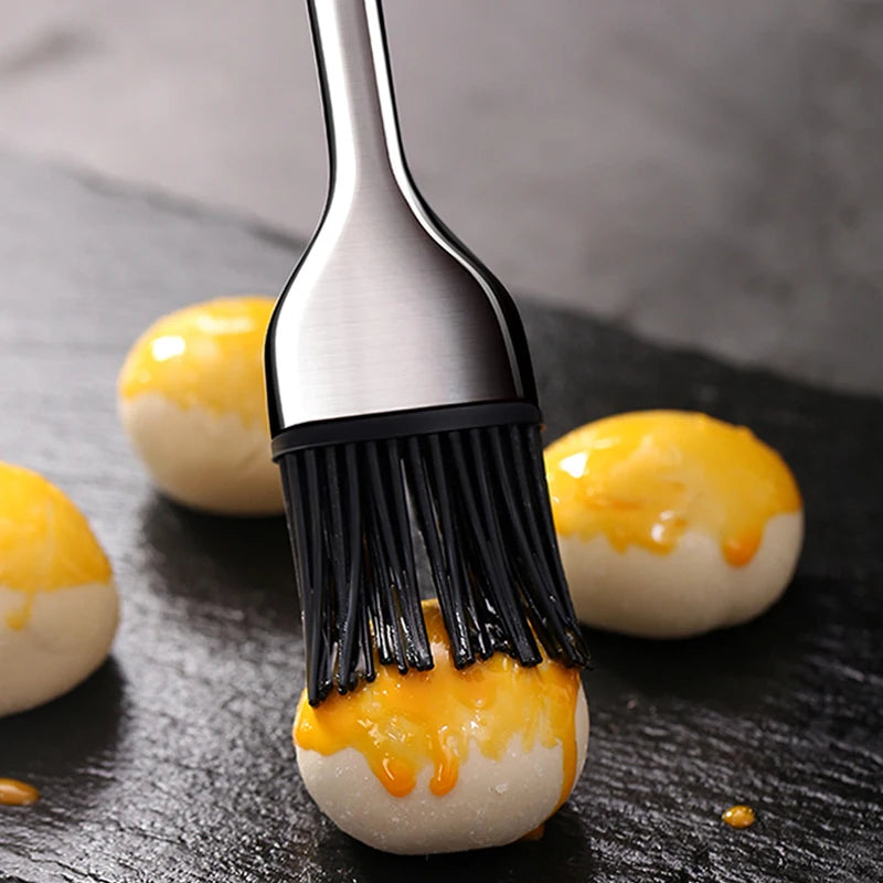 Silicone Brush with Stainless Steel Handle for Baking, Cooking, and BBQ
