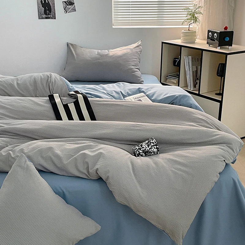 Dekbedovertrekset microfiber 3-delig met rits