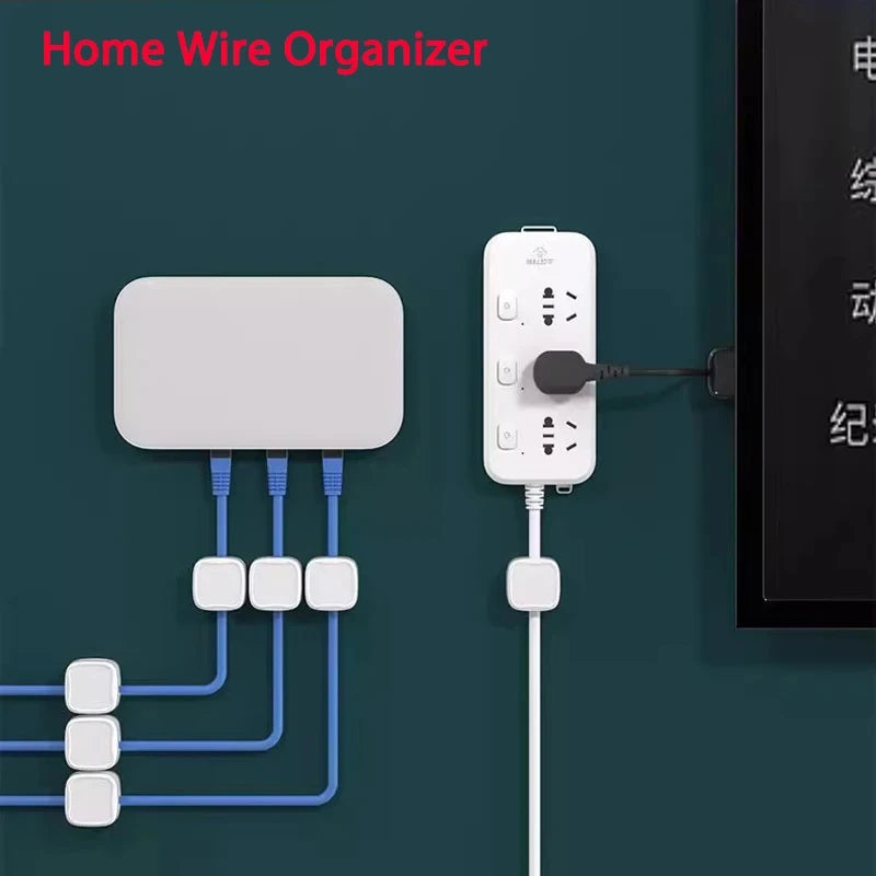 Cable clip with adhesive for desk and wall