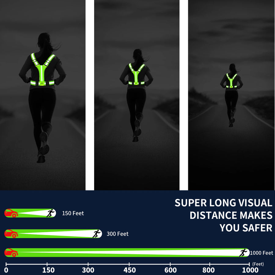 LED Safety Vest USB Rechargeable | High Visibility for Night Sports