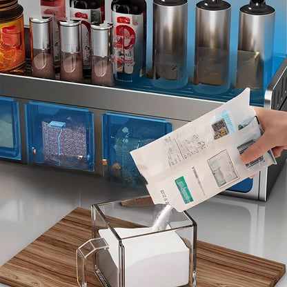 Kruidenrek met afsluitbare containers en distributeurs voor wandmontage zonder boren