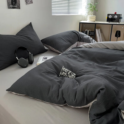 Dekbedovertrekset microfiber 3-delig met rits