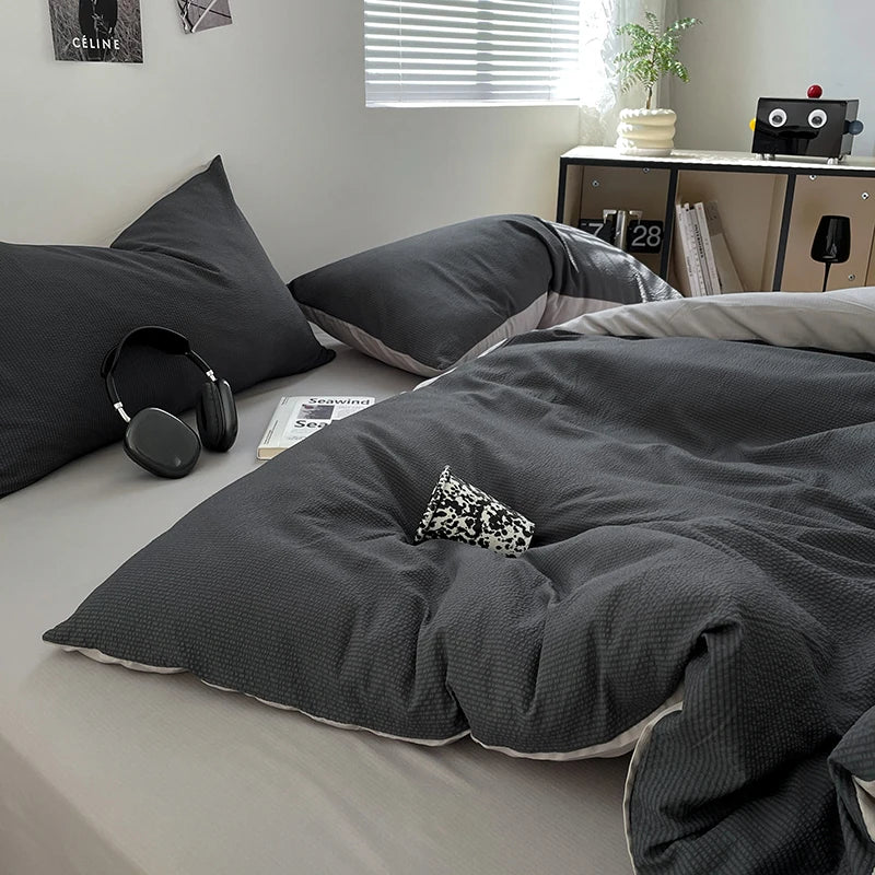 Dekbedovertrekset microfiber 3-delig met rits