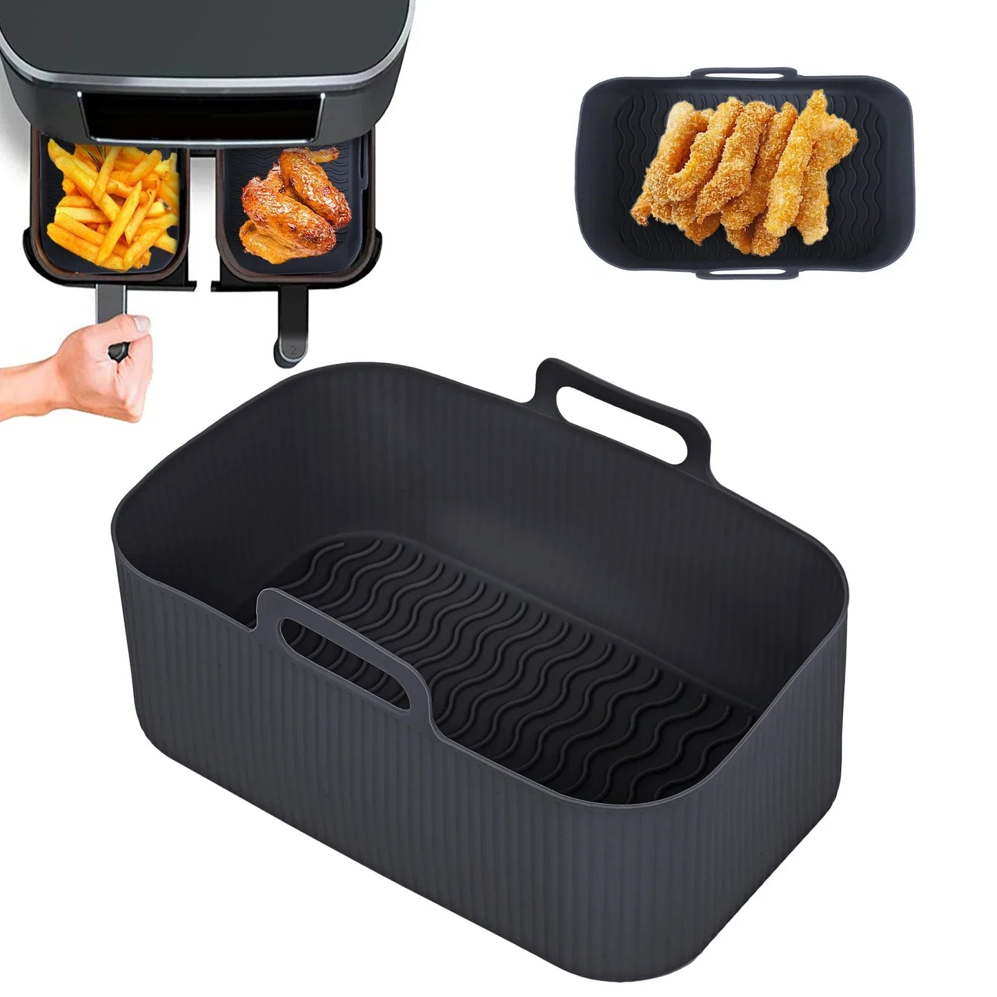 Siliconen airfryer bakvorm rechthoekig
