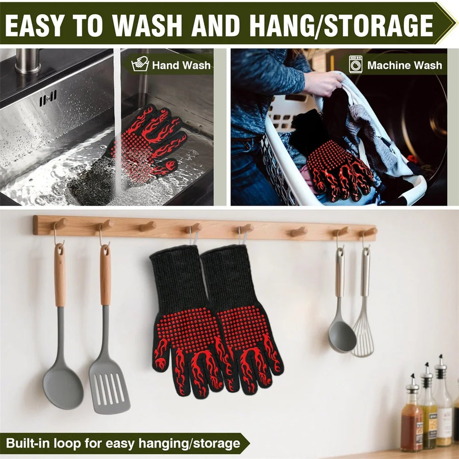 Universal Heat-Resistant Oven Mitt (1 Piece) with Non-slip for Barbecue & Kitchen