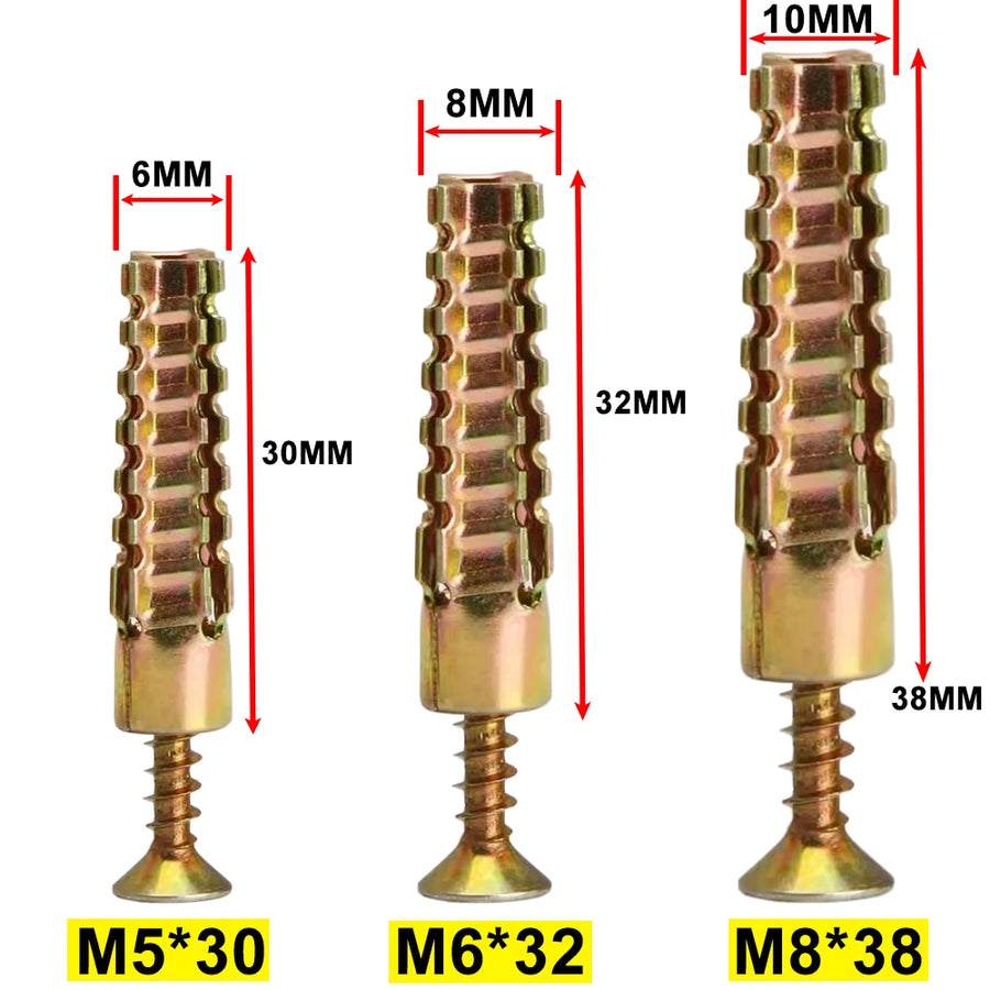 Muurankers staal M5 M6 M8 met schroeven