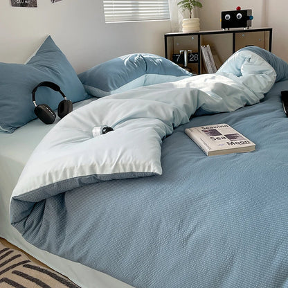 Dekbedovertrekset microfiber 3-delig met rits