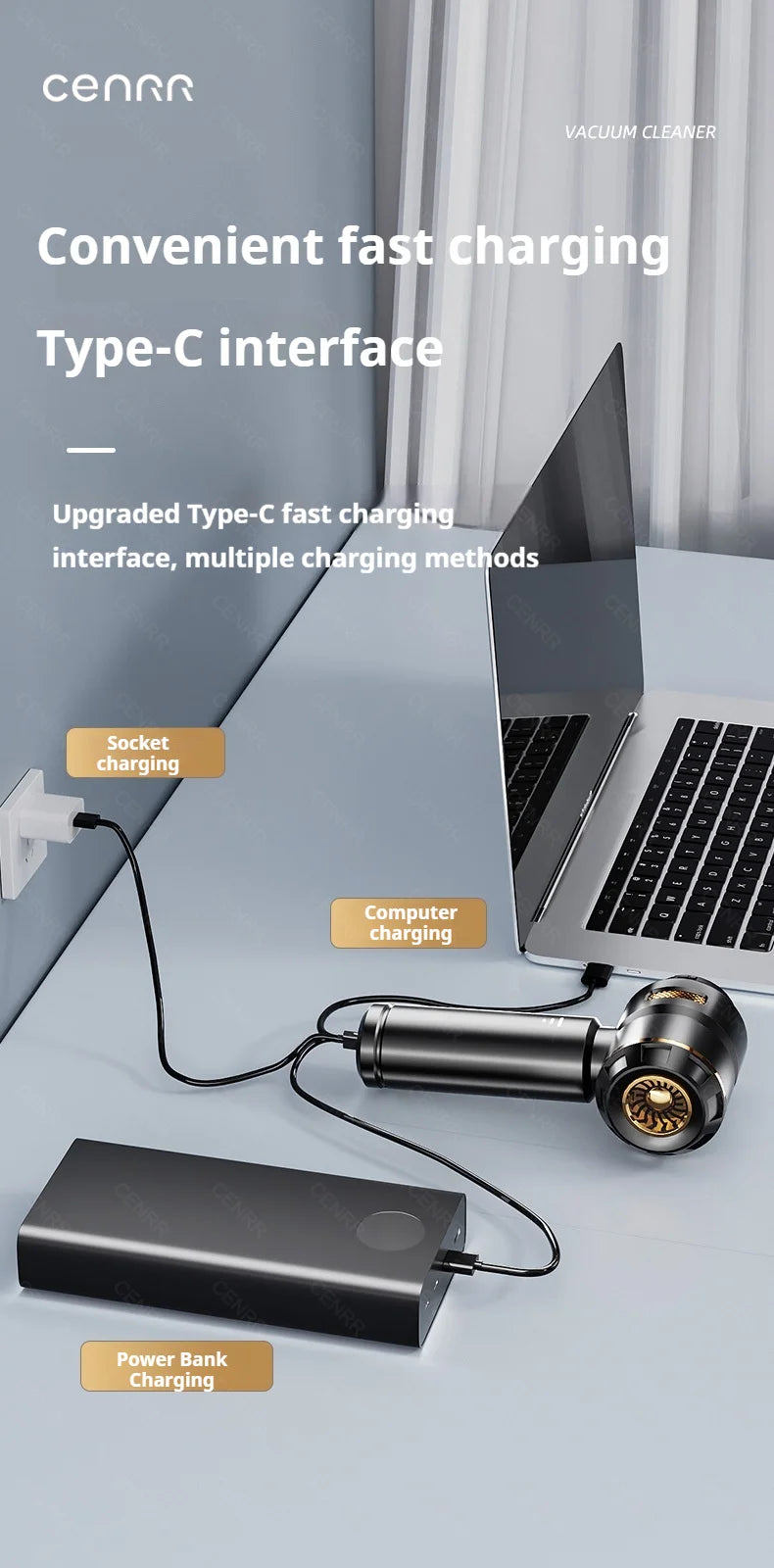 Compact Cordless Handheld Vacuum Cleaner for Car and Home