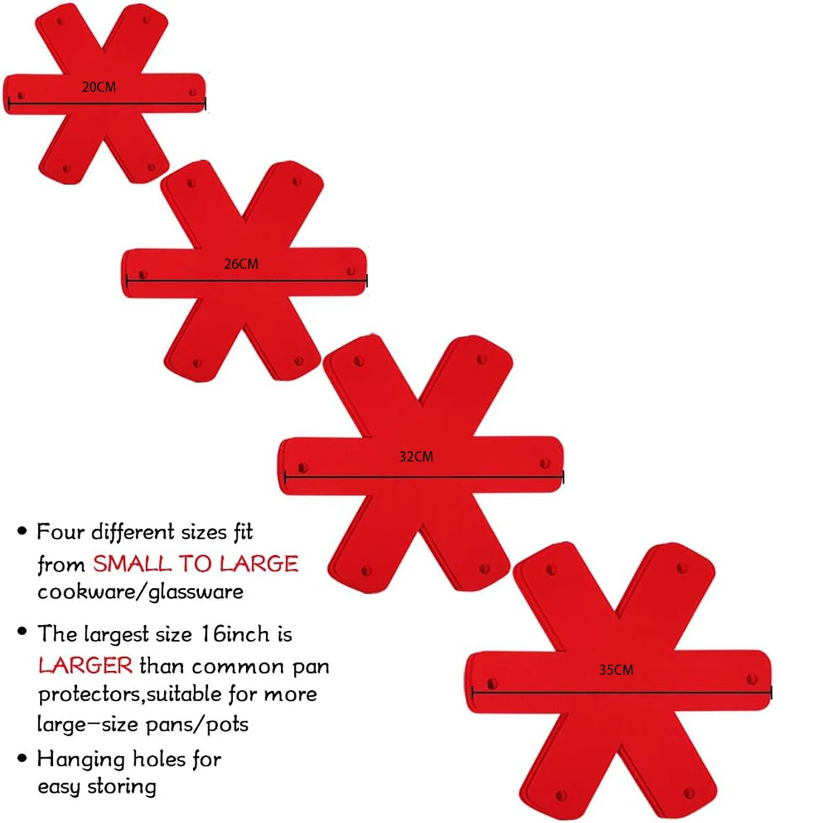 Rode panbeschermers set, 5-delig