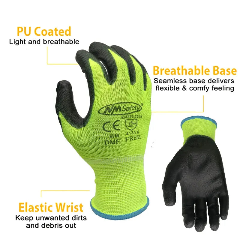 Werkhandschoenen PU-coating 12 paar