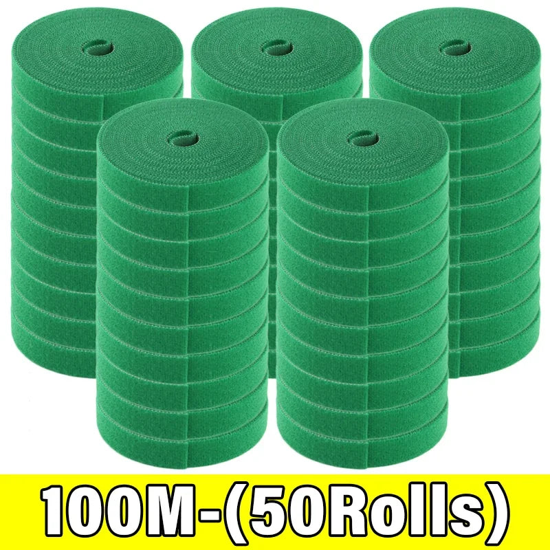 Verstelbaar Zelfklevend Groen Nylon Plantenbandje 2M