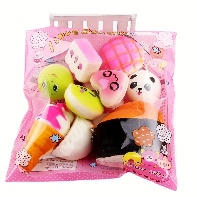 Squishies set 10 stuks broodvormen kawaii