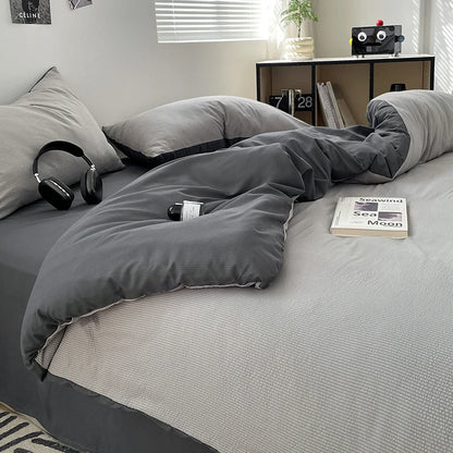 Dekbedovertrekset microfiber 3-delig met rits