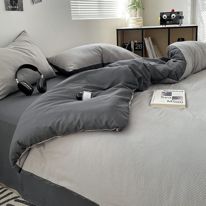 Dekbedovertrekset microfiber 3-delig met rits