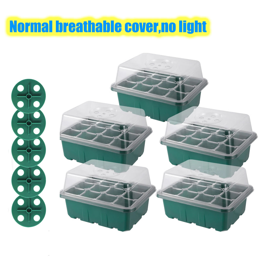 Zaaitray met LED groeilicht en ventilatie