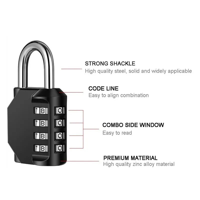 Hangslot met sleutel zinklegering zwart zilver