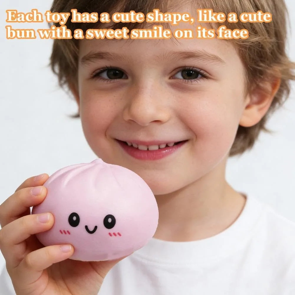 Squishy stressbal dumpling vrolijk gezicht