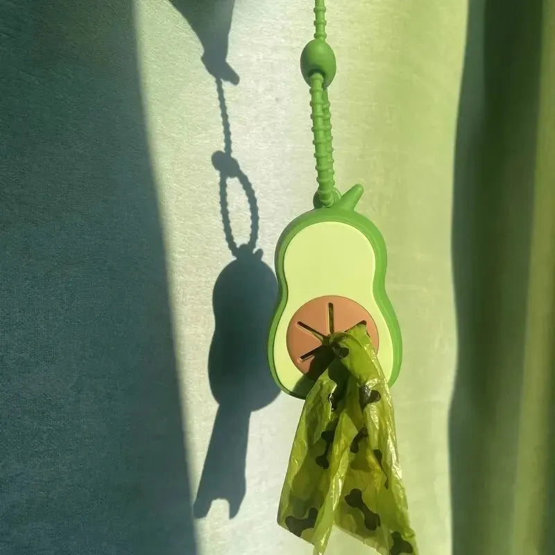 Hondenpoepzakjeshouder avocado met riemclip