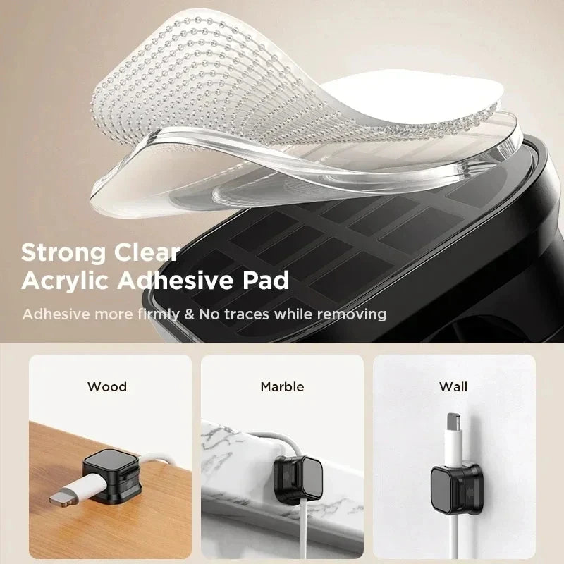Cable clip with adhesive for desk and wall