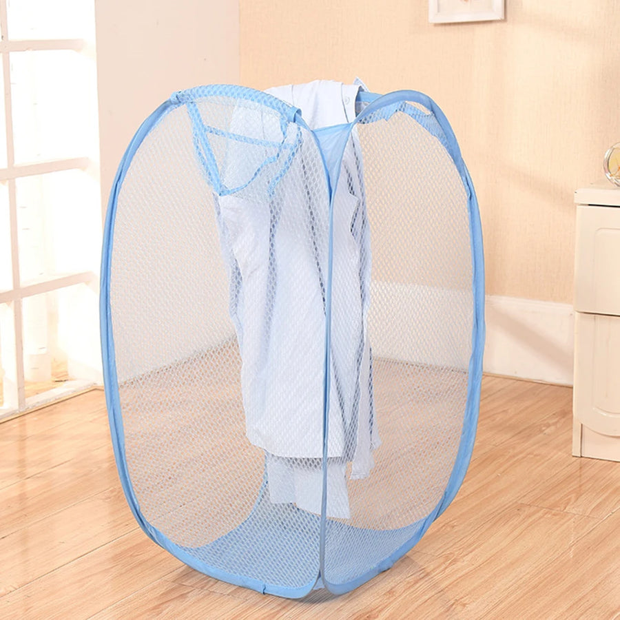 Wasmand opvouwbaar mesh 40x40x70 cm katoen