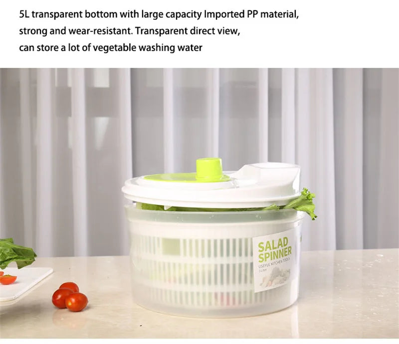 Saladespinner met deksel om groenten te wassen en drogen
