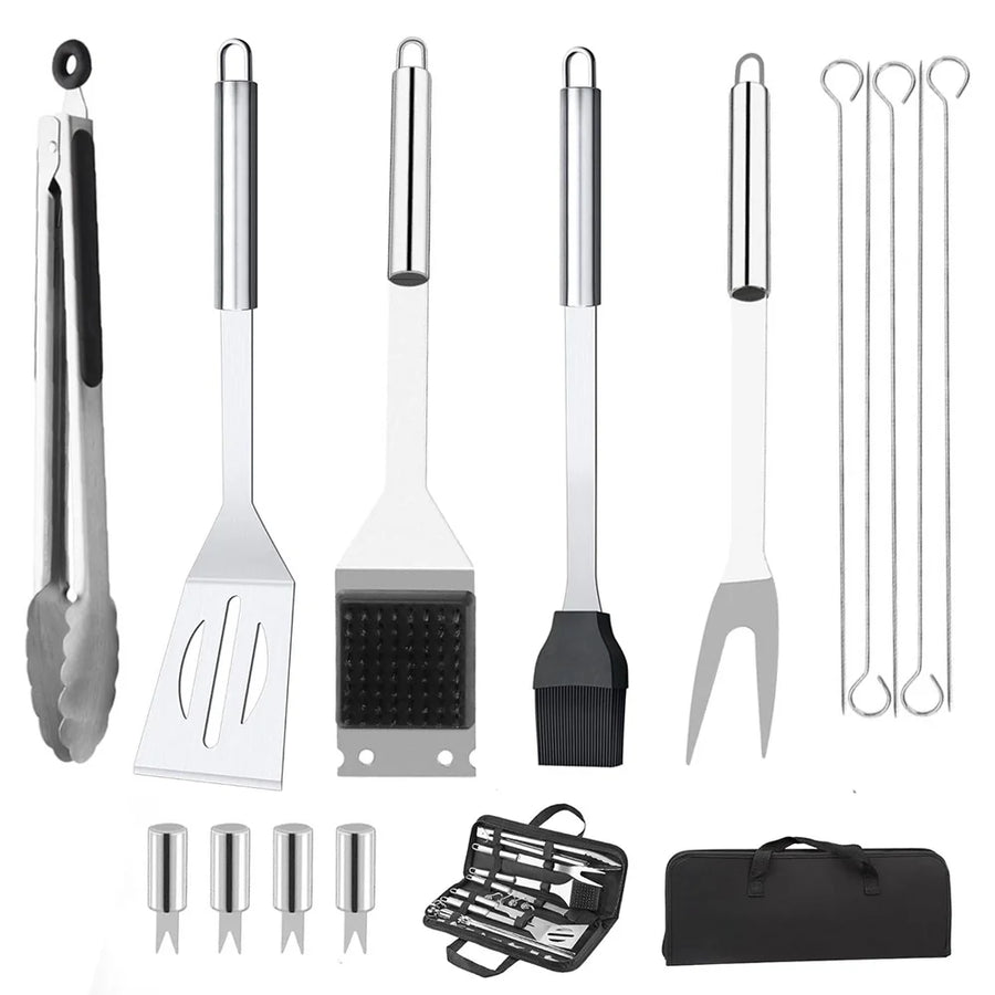 Barbecue gereedschap set 15-delig RVS